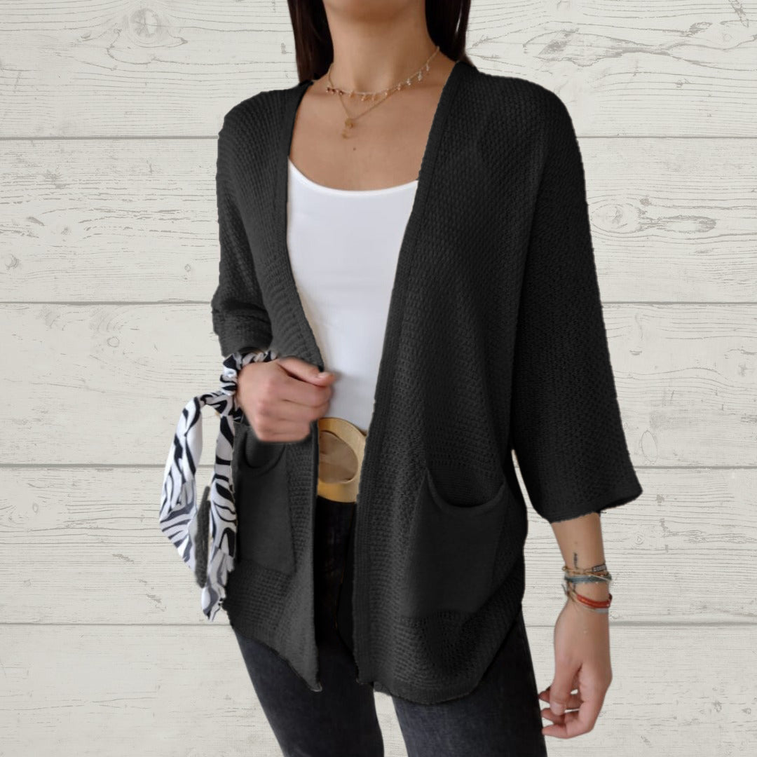 Thread 3/4 Sleeve with Pockets Cardigan