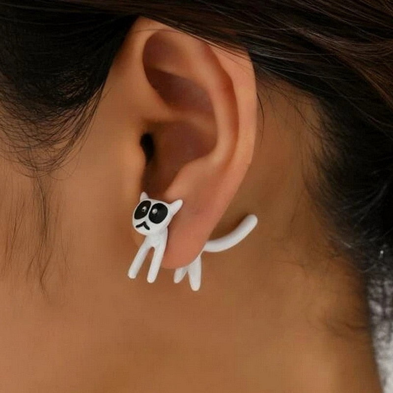 2023 New Funny Small Black Cat Earring for Women Girl Fashion Cute Animal Earrings Fashion Party Jewelry Gifts Wholesale