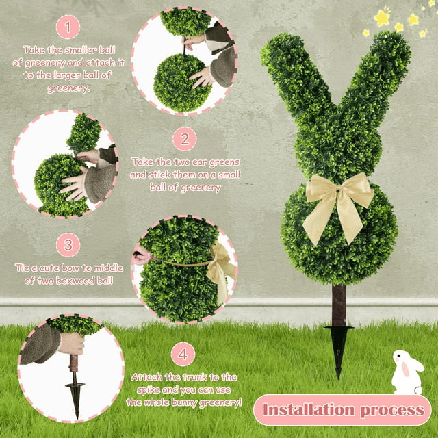 🐰Easter-Themed Realistic Rabbit Outdoor Topiary Tree