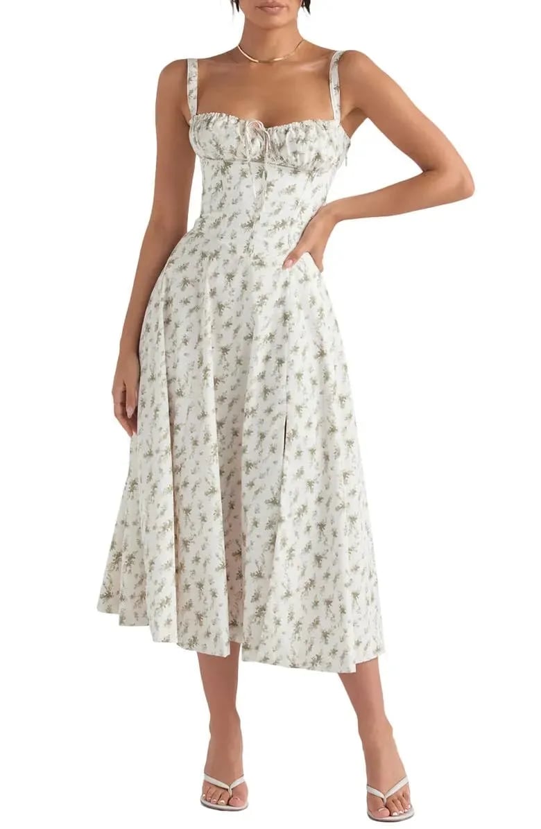 🌸Women's Floral Strapless Dress 🌸Slim-Fit, Waist-Cinching, and Body-Sculpting Style