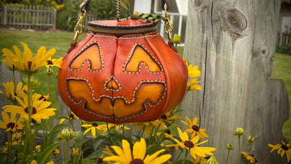 🎃The Great Purely Handmade Leather Pumpkin Bag