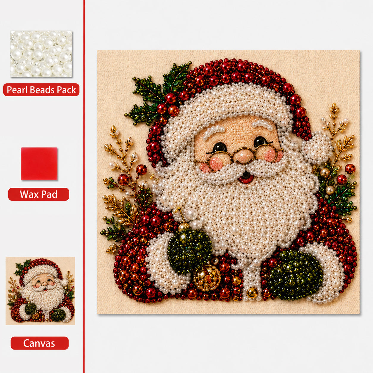 🎄 LAST DAY 49% OFF – Premium 3D Pearl Christmas Diamond Painting Art Kit ⛄️