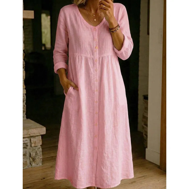 👗Women's Casual Midi Linen Dress