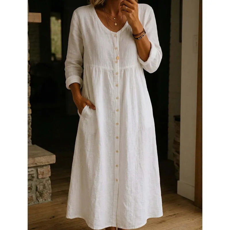 👗Women's Casual Midi Linen Dress