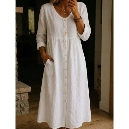 👗Women's Casual Midi Linen Dress