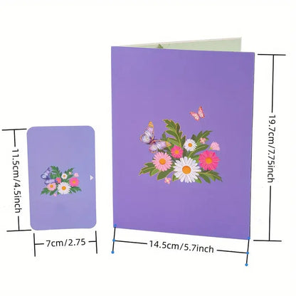 🦋Vibrant 3D  Butterfly & Daisy Pop-Up Greeting Card