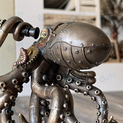 Steampunk Seabed Hiker Octopus Statue Decor