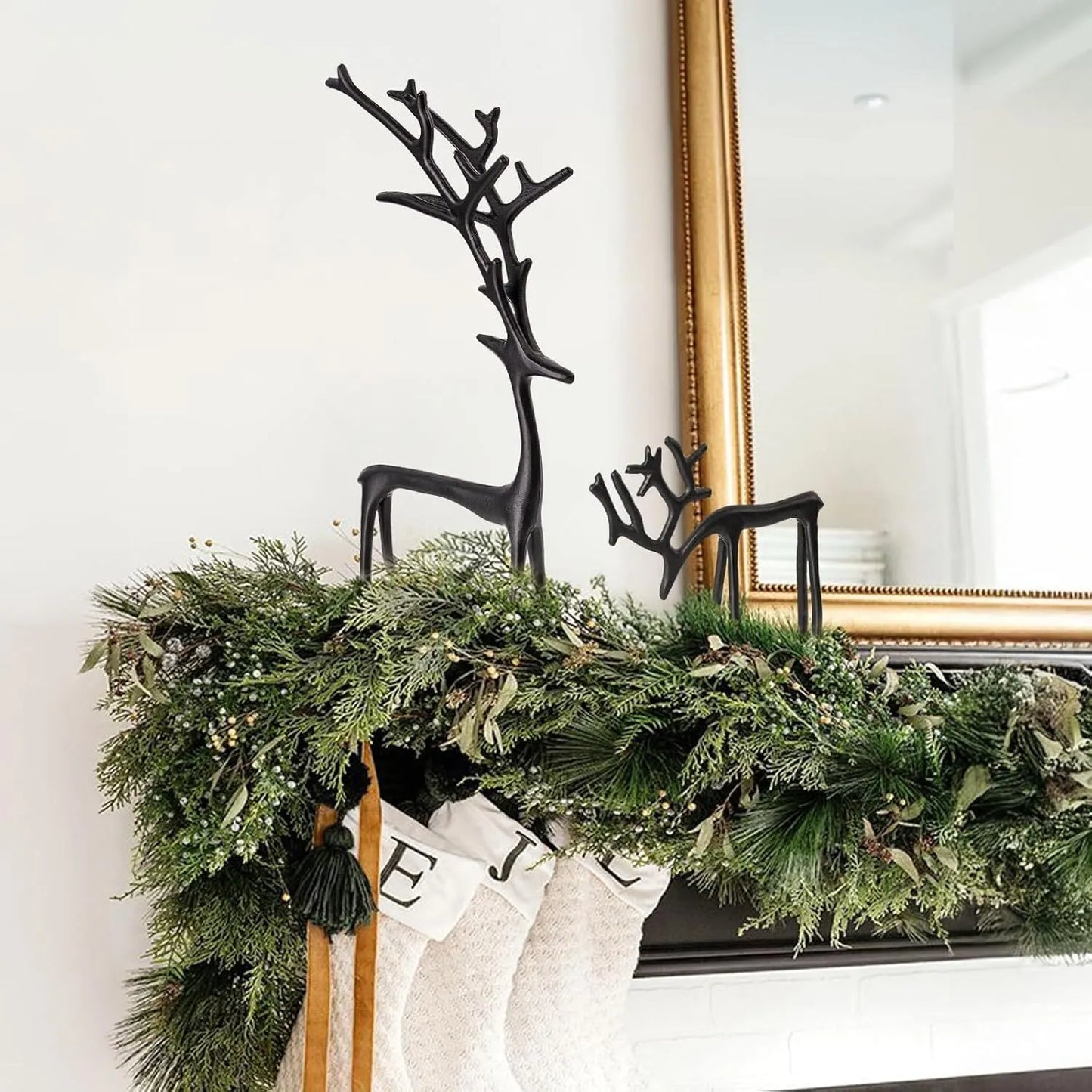 Black Reindeer Statues-Christmas Decorations