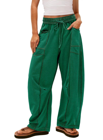 Women's Baggy Barrel Pants Wide Legs, Big Pockets, Zero Stress