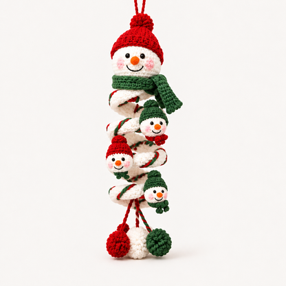 🎉☃️ Crochet Snowman Spiral Ornament DIY Kit | Complete Beginner-Friendly Set with Soft Yarn, Crochet Hook, Festive Beads, Snowflakes & Step-by-Step Guide 🧶🎄✨