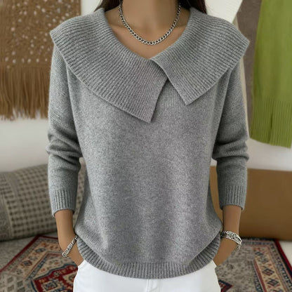 Women's Christmas Lapel Pullover Sweater