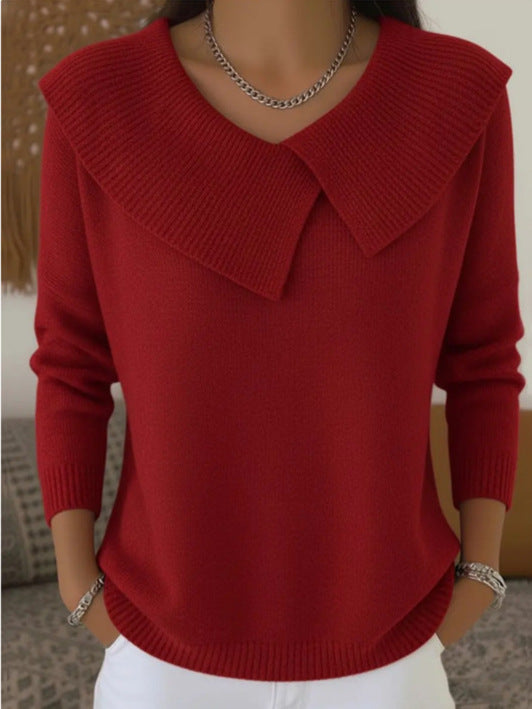 Women's Christmas Lapel Pullover Sweater