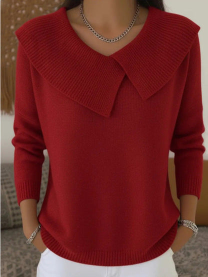 Women's Christmas Lapel Pullover Sweater