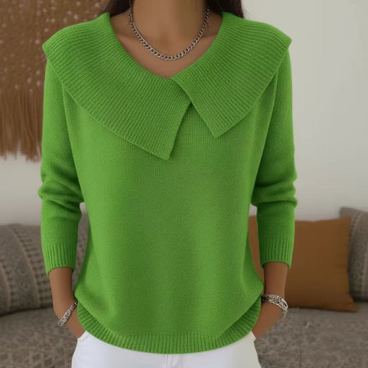 Women's Christmas Lapel Pullover Sweater