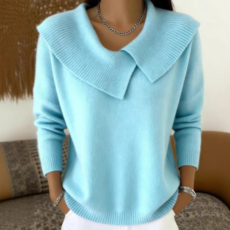 Women's Christmas Lapel Pullover Sweater