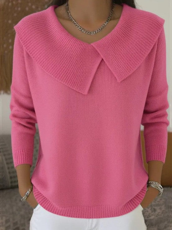 Women's Christmas Lapel Pullover Sweater