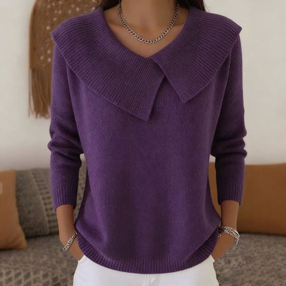 Women's Christmas Lapel Pullover Sweater