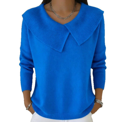Women's Christmas Lapel Pullover Sweater