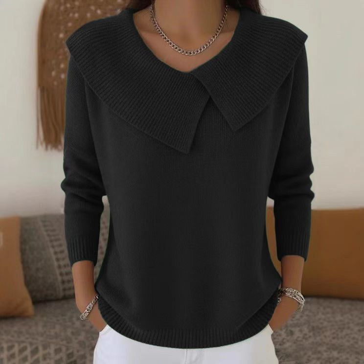 Women's Christmas Lapel Pullover Sweater
