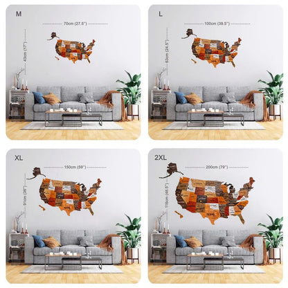 The United States Wooden Map Puzzle Full Packed (Made in USA)
