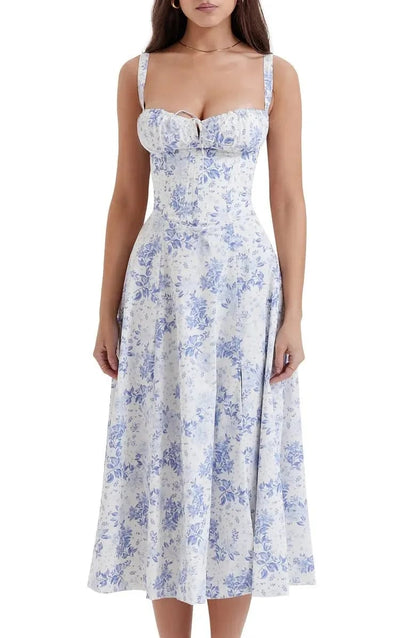 🌸Women's Floral Strapless Dress 🌸Slim-Fit, Waist-Cinching, and Body-Sculpting Style