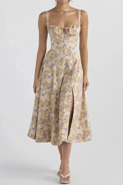 🌸Women's Floral Strapless Dress 🌸Slim-Fit, Waist-Cinching, and Body-Sculpting Style