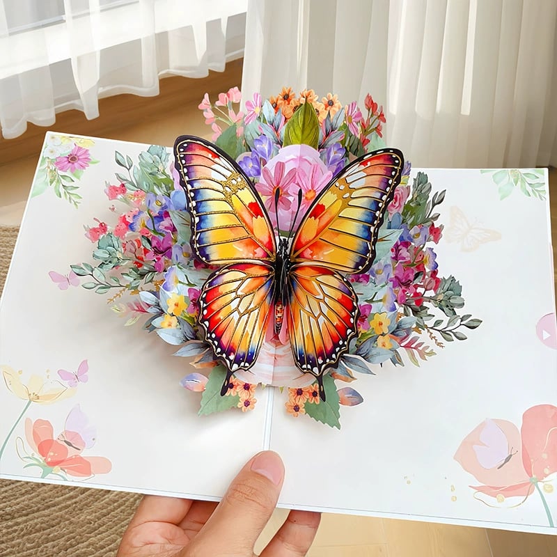🦋Vibrant 3D  Butterfly & Daisy Pop-Up Greeting Card