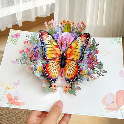 🦋Vibrant 3D  Butterfly & Daisy Pop-Up Greeting Card