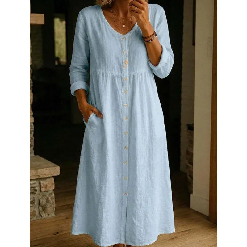 👗Women's Casual Midi Linen Dress