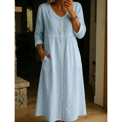 👗Women's Casual Midi Linen Dress