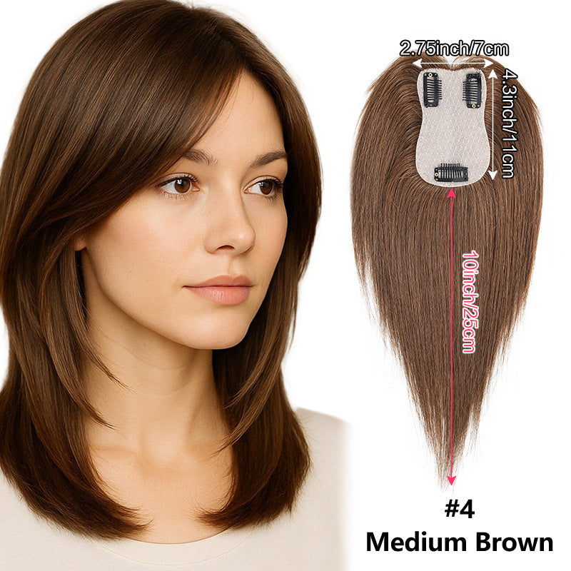 👩Women's Clip-in Hair Topper — 100% Remy Human Hair Crown Piece