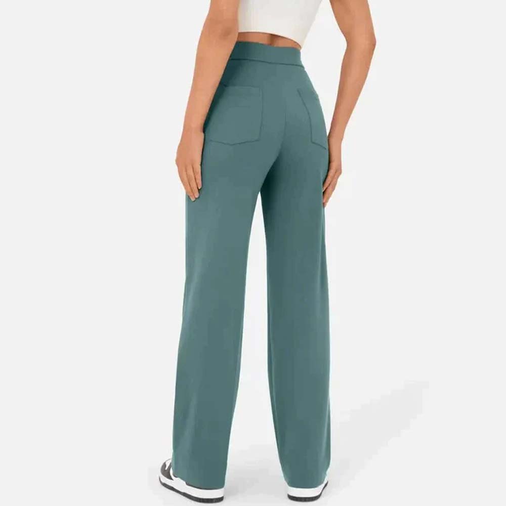 High-waisted Elastic Casual Trousers