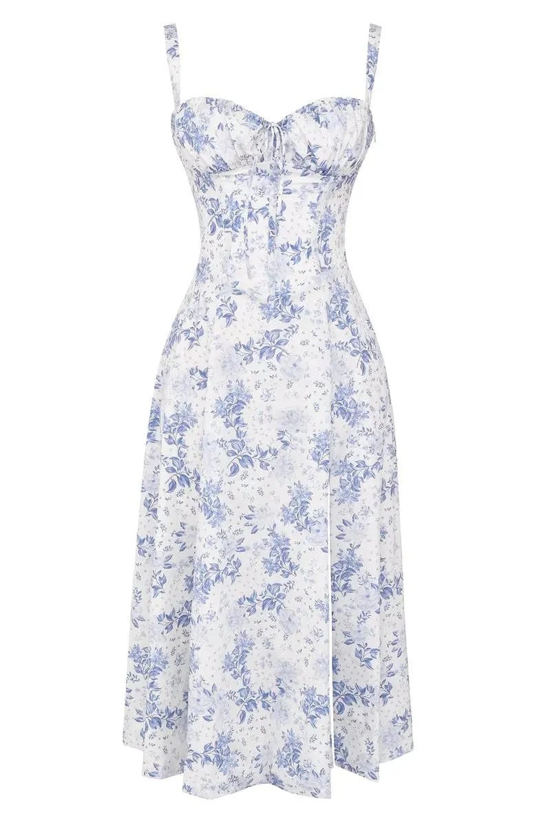🌸Women's Floral Strapless Dress 🌸Slim-Fit, Waist-Cinching, and Body-Sculpting Style
