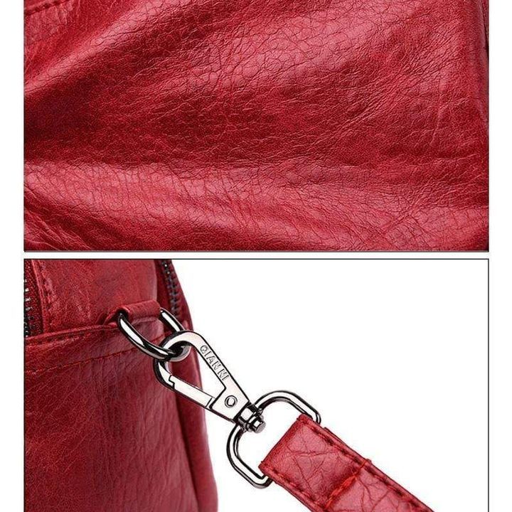 Multi-Pockets Soft Leather Bag