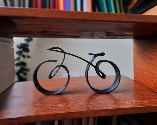Elegant minimalist bicycle sculpture wireframe style