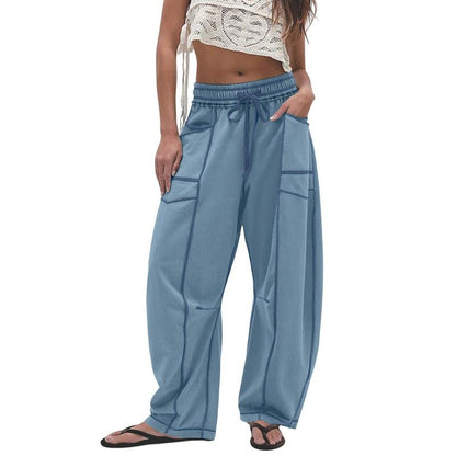 Women's Baggy Barrel Pants Wide Legs, Big Pockets, Zero Stress