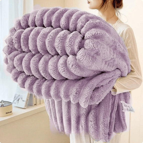 2025 Hot Sale🔥Popular Thickened Rabbit Plush Nap Blanket, Flannel Milk Velvet Cover Blanket