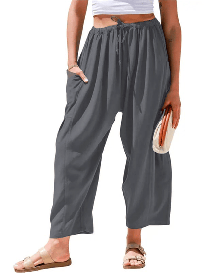 💖Women's Linen Loose Wide Leg Pants with Pockets