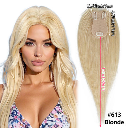 👩Women's Clip-in Hair Topper — 100% Remy Human Hair Crown Piece