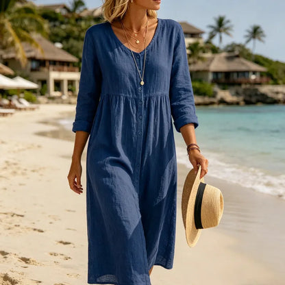 👗Women's Casual Midi Linen Dress