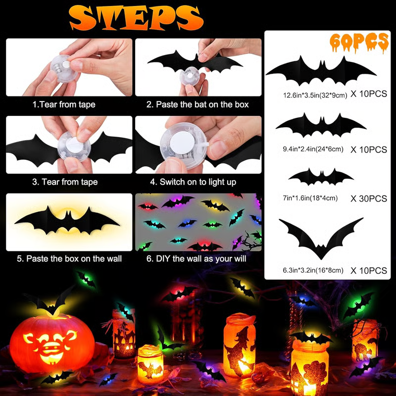 💥3D Bat Design LED Decoration