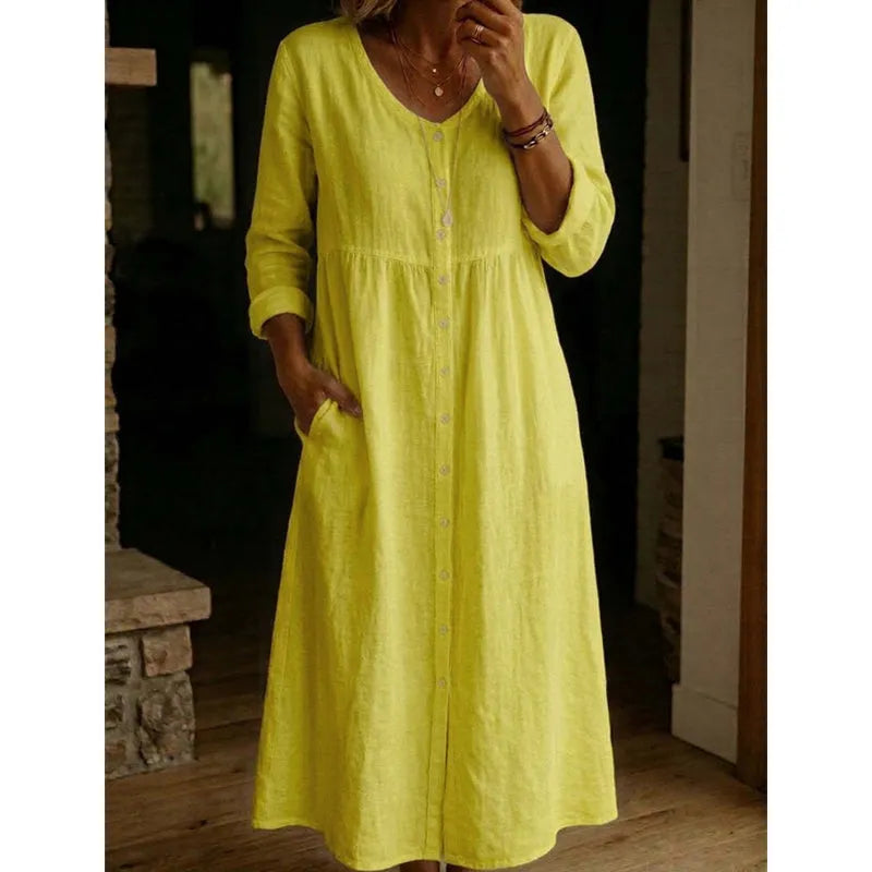 👗Women's Casual Midi Linen Dress