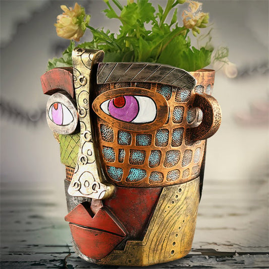 Handmade Brutalist Abstract Beauty Face Flower Pot