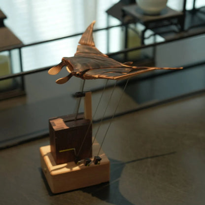 Upgraded Version Handmade Wooden Electric Bionic Manta Ray Ornament