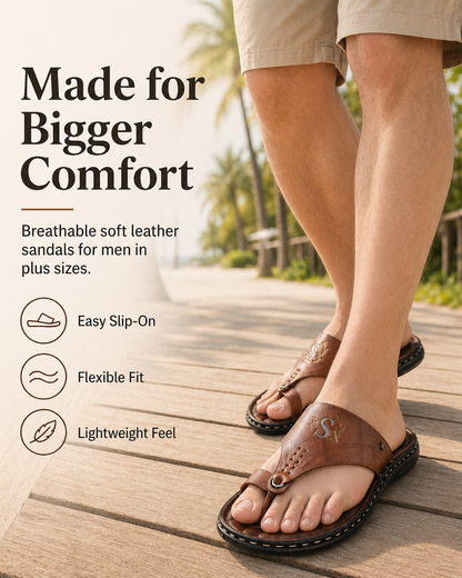 🥳💞50K+ SOLD!💥50% OFF! 🔥Breathable Soft Leather Outdoor Sandals for Men in Plus Sizes