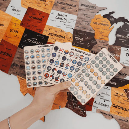 The United States Wooden Map Puzzle Full Packed (Made in USA)