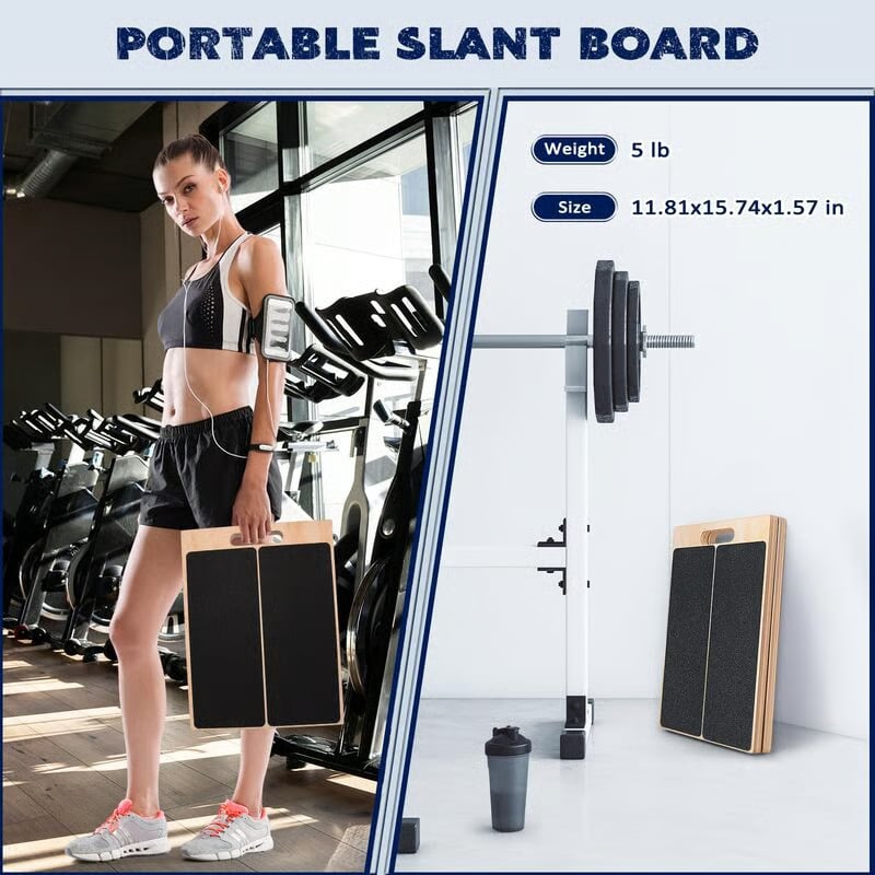 Portable Wooden Slant Board for Calf Stretching