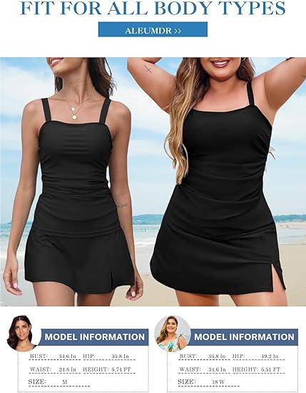 💥Last Day Special Sale 49% OFF🩱Women Vintage Tummy Control Two Piece Tankini Swimsuit
