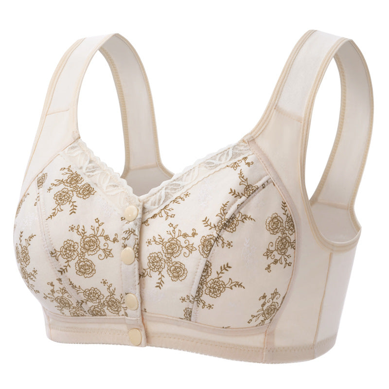 💕USD 9.99 Large Size Mother Front Buckle Bra