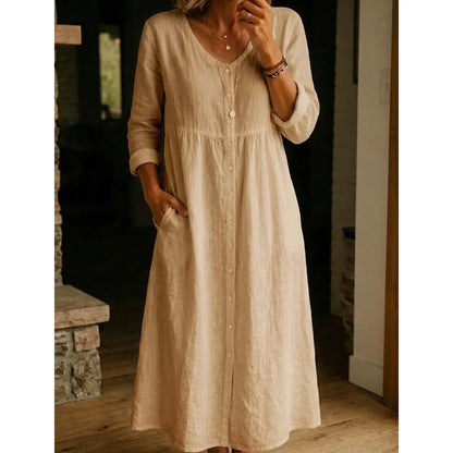👗Women's Casual Midi Linen Dress